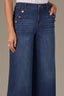 Indigo Denim Skyrise Sailor Button Contour Shape Technology Cropped Wide Leg Jean
