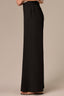 Black Skyrise Banded Elastic Pull-On Waist Pintuck Palazzo Knit Glider Pant