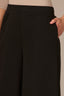 Black Skyrise Banded Elastic Pull-On Waist Pintuck Palazzo Knit Glider Pant