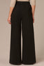 Black Skyrise Banded Elastic Pull-On Waist Pintuck Palazzo Knit Glider Pant
