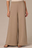 Pond Green Skyrise Banded Elastic Pull-On Waist Pintuck Palazzo Knit Glider Pant