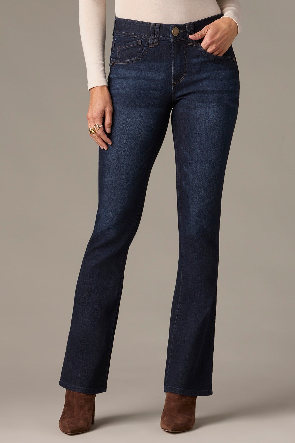 Brittany Mid-Rise Itty Bitty Boot Jeans - Main Image