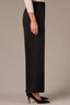 Black Contour Shape Technology Skyrise Patch Pocket Angled Dart Seam Elastic Pull On Waist Faux Fly Petite Palazzo Pant