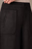 Black Contour Shape Technology Skyrise Patch Pocket Angled Dart Seam Elastic Pull On Waist Faux Fly Petite Palazzo Pant