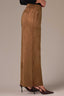 Tobacco Contour Shape Technology Skyrise Patch Pocket Angled Dart Seam Elastic Pull On Waist Faux Fly Palazzo Pant