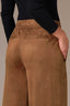 Tobacco Contour Shape Technology Skyrise Patch Pocket Angled Dart Seam Elastic Pull On Waist Faux Fly Palazzo Pant
