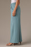 Dusty Blue Skyrise Extended Tab Faux Back Pocket Side Panel Wide Leg Contour Shape Technology Trouser Pant