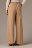 Hazelnut Cream Skyrise Extended Tab Faux Back Pocket Side Panel Wide Leg Contour Shape Technology Trouser Pant