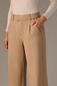 Hazelnut Cream Skyrise Extended Tab Faux Back Pocket Side Panel Wide Leg Contour Shape Technology Trouser Pant