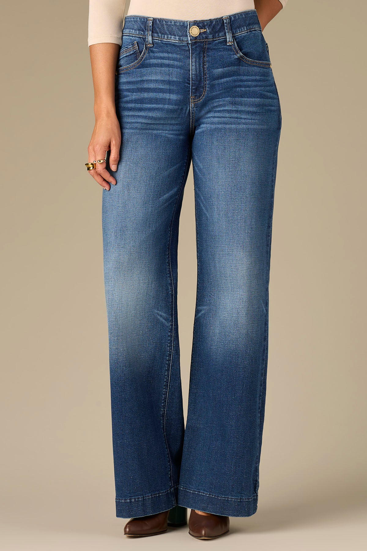 The Captain Blue High Rise Wide Leg Jeans