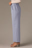 Infinity Blue Skyrise Elastic Pull-On Waist Faux Back Pocket Side Panel Contour Shape Technology Wide Leg Glider Pants
