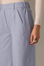 Infinity Blue Skyrise Elastic Pull-On Waist Faux Back Pocket Side Panel Contour Shape Technology Wide Leg Glider Pants