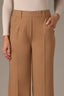 Toasted Coconut Skyrise Elastic Pull-On Waist Faux Back Pocket Side Panel Contour Shape Technology Wide Leg Glider Pants