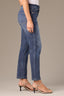 Blue Artisanal Denim Logan High Rise Distressed Hem Contour Shape Technology Vintage Skinny Jean