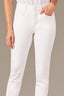Optic White Denim Logan High Rise Distressed Hem Contour Shape Technology Vintage Skinny Jean