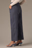 Orion Blue Ultra Skyrise Elastic Pull On Waist Tie Angled Pocket Seaming Detail V-Yoke Contour Shape Technology Relaxed Straight Leg Petite Pant
