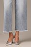 Light Blue Artisanal Denim Skyrise Fray Hem Round Up Contour Shape Technology Wyatt Wide Leg Boyfriend Jean