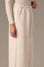 Blanched Almond Skyrise Pull On Paper Bag Waist Drawstring Paneling Slit Hem V-Yoke Wide Leg Pant