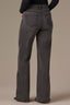 Black Denim Contour Shape Technology High Rise Hem Cutout Metallic Beading Sam Wide Leg Jean