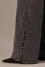 Black Denim Contour Shape Technology High Rise Hem Cutout Metallic Beading Sam Wide Leg Jean