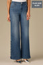 Blue Denim Contour Shape Technology REPREVE High Rise Cut Out Pearl Detail Sam Wide Leg Plus Size Jean