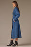 Mid Blue Denim Long Sleeve Button Down Collared Neck Self Tie Waist Petite Denim Dress