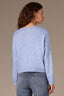 Heather Airy Blue Long Sleeve Scallop Boat Neck Crochet Embroidered Sweater