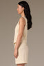 Frosty Lemon Sleeveless Button Front Back Buckle Faux Slit Pockets Square Neck V-Notch Hem Woven Vest Top