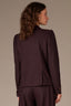 Oxblood Long Sleeve Puff Shoulder Single Button Flap Pocket Blazer