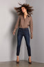 Indigo Denim Charlotte Mid-Rise Contour Shape Technology Cropped Ankle Skimmer Raw Hem Skinny Jean