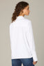 Off White Long Button French Cuff Sleeve Collar Neck Hidden Placket Button Down Split Hi-Low Petite Woven Shirt