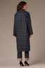 Blue Stone Multi Long Sleeve Double Button Front Flap Pocket Elongated Plaid Woven Jacket