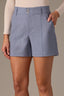 Infinity Blue Skyrise Double Button Faux Back Pocket Front Center Seam Contour Shape Technology Trouser Short