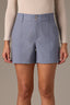 Infinity Blue Skyrise Double Button Faux Back Pocket Front Center Seam Contour Shape Technology Trouser Short