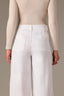 Optic White Denim Skyrise Seaming Cropped Hem Dart Seam Contour Shape Technology Whitney Wide Leg Jean