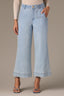 Light Blue Denim Skyrise Seaming Cropped Hem Dart Seam REPREVE Contour Shape Technology Whitney Wide Leg Petite Jean
