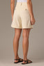 Frosty Lemon Skyrise Fixed Wide Cuff Faux Back Pocket Pleated Front Contour Shape Technology Trouser Short