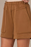 Nutmeg Skyrise Elastic Paper Bag Pull On Waist Adjustable Pull Cord V-Yoke Seaming Side Slit Petite Short