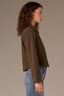 Winter Moss Long Sleeve Button Down Front Collar Neck Oversized Pocket Corduory Contrast Woven Jacket