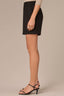 Black Skyrise Elastic Pull-OIn Banded Waist Faux Fly Patch Pocket Angled Dart Seam Plus Size Short