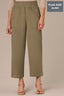 Lily Pad Skyrise Cinched Elastic Pull On Waist Slit Hem Patch Pocket Relaxed Straight Leg Plus Size Pant