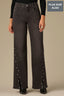 Washed Black Denim Contour Shape Technology High Rise Forward Slit Seam Stud Sam Wide Leg Plus Size Jean