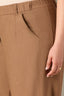 Toasted Coconut Skyrise Elastic Pull-On Waist Faux Back Pocket Side Panel Contour Shape Technology Wide Leg Glider Plus Size Pants