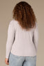 Heather Grey Long Puff Sleeve V-Neck Hi-Low Plus Size Knit Top
