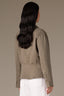 Lily Pad Long Puff Slit Sleeve Collared Hidden Snap Front Breast Pocket Seaming Peplum Woven Jacket