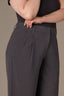 Steel Grey White Contour Shape Technology Ultra Skyrise Double Pleat Pinstripe Print Wide Leg Plus Size Trouser