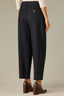 Dark Indigo Contour Shape Technology Ultra Skyrise Angled Dart Seams Buttoned Patch Back Slit Front Pockets Contrast Seam Pleats Relaxed Barrel Leg Trouser