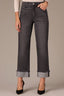 High Rise Boyfriend Petite Jeans with Clean Finish Fray Cuff Hem
