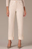 Blanched Almond Contour Shape Technology High Rise Shiny Clean Finish Fray Cuff Hem Boyfriend Jean