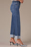 High Rise Clean Finish Fray Cuff Hem Petite Boyfriend Jeans